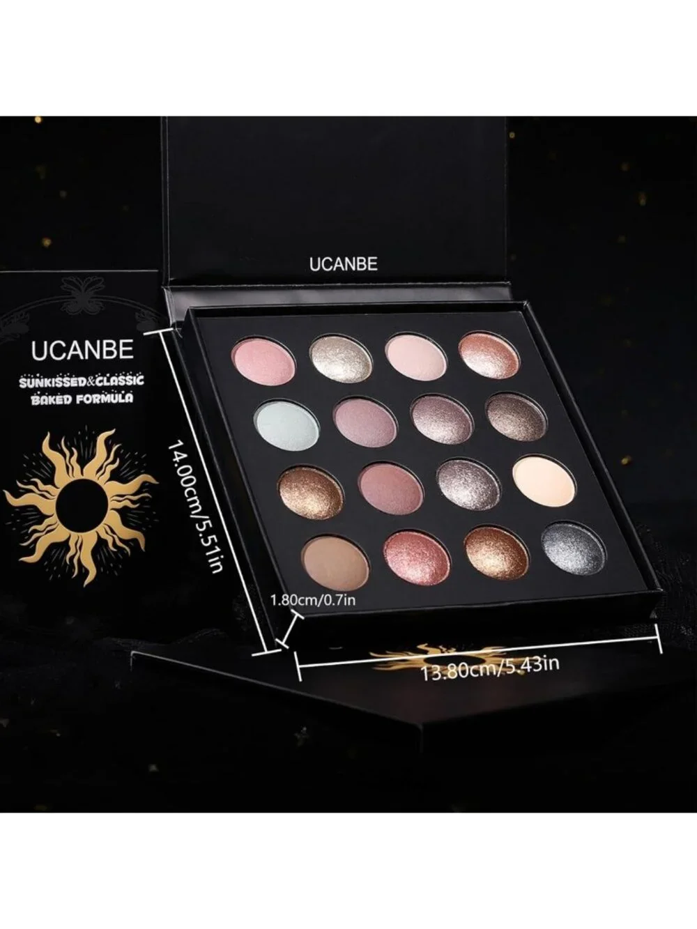 15 Color Baked Eyeshadow Palette & 15 Brushes Set - Matte, Shimmer, Waterproof